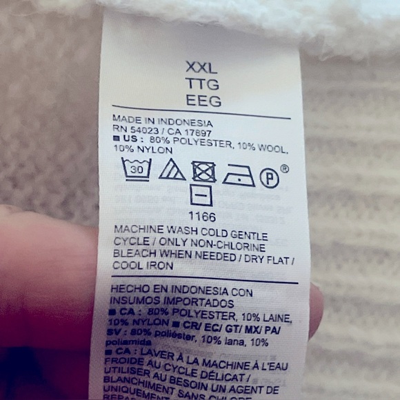 Old Navy Holiday Boxy Poly/Wool
Blend Sweater Women’s 2XL Cream Multicolor NWT - Picture 11 of 11